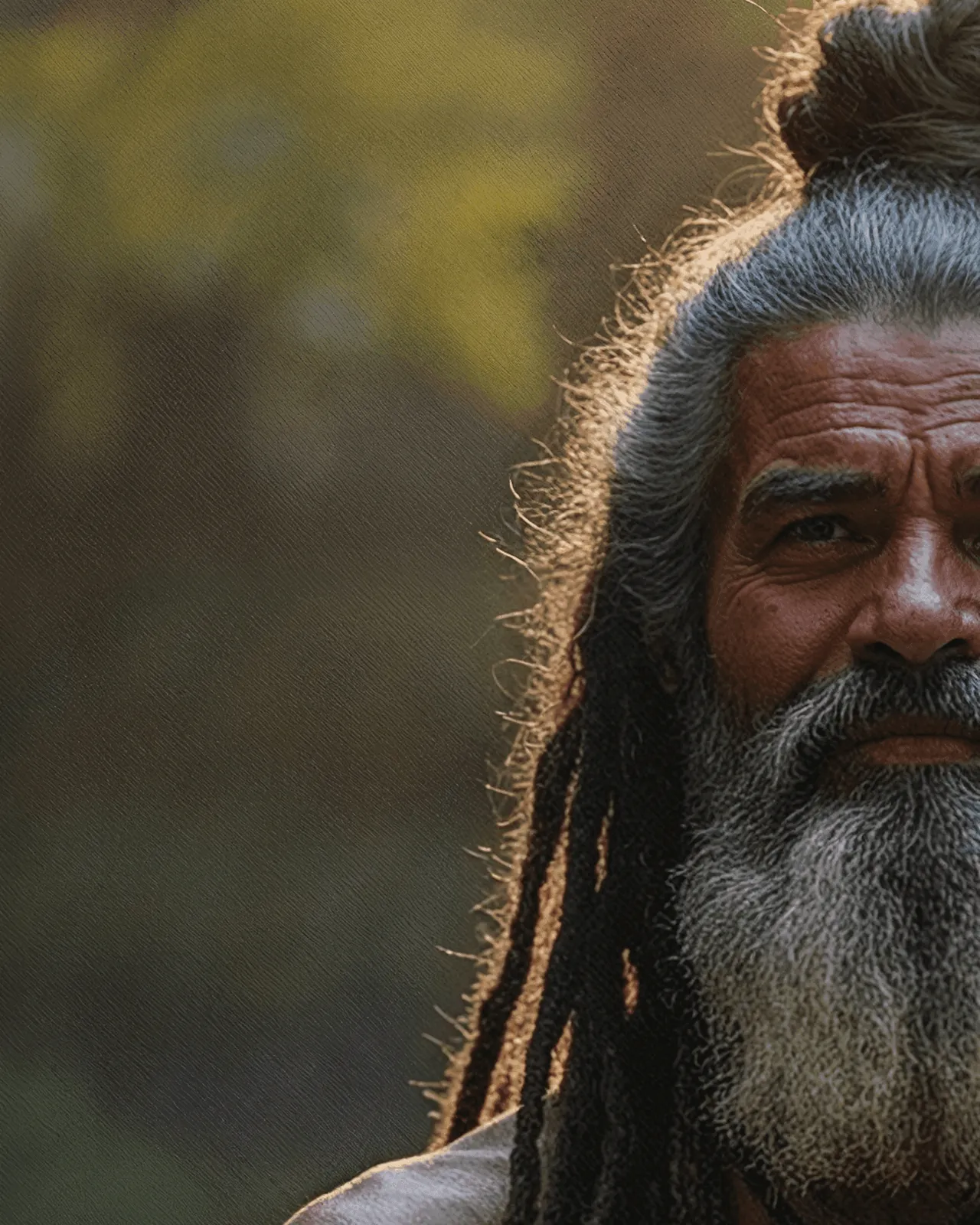 A sadhu's hut in the forest surrounded by animals