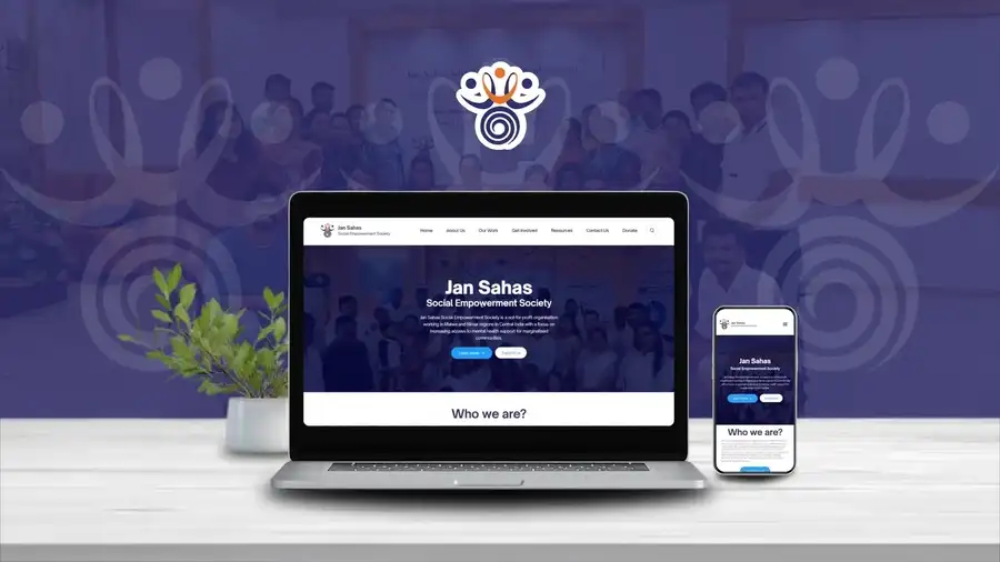 A short walkthrough of the Jan Sahas Social Empowerment Society website, moving through its pages
