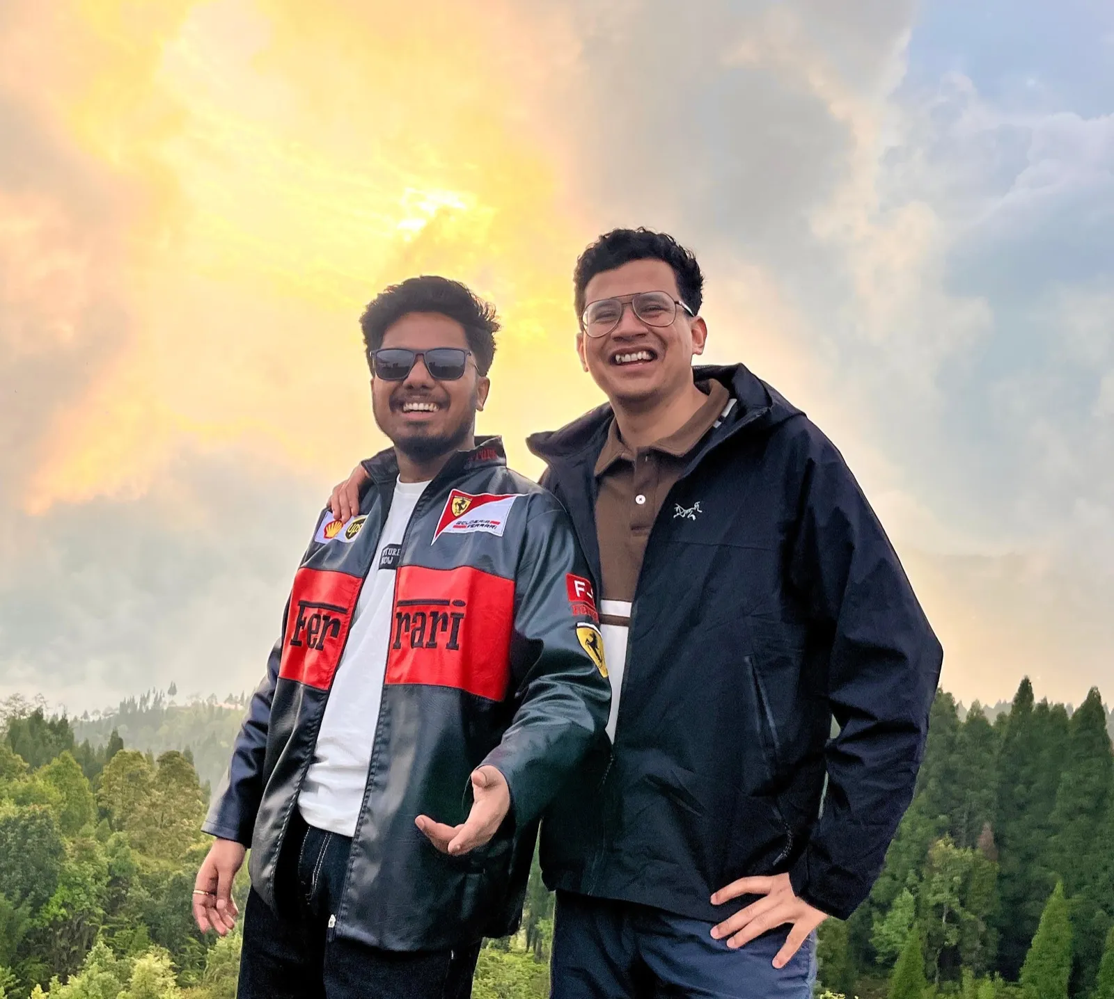 Two members of the Studio 1947 product team in the Darjeeling hills