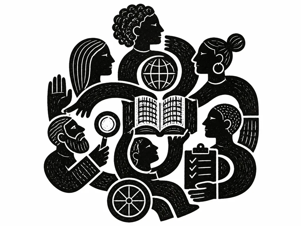 Digital literacy woodcut icon