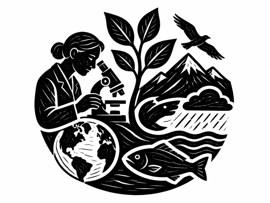 Climate research woodcut icon