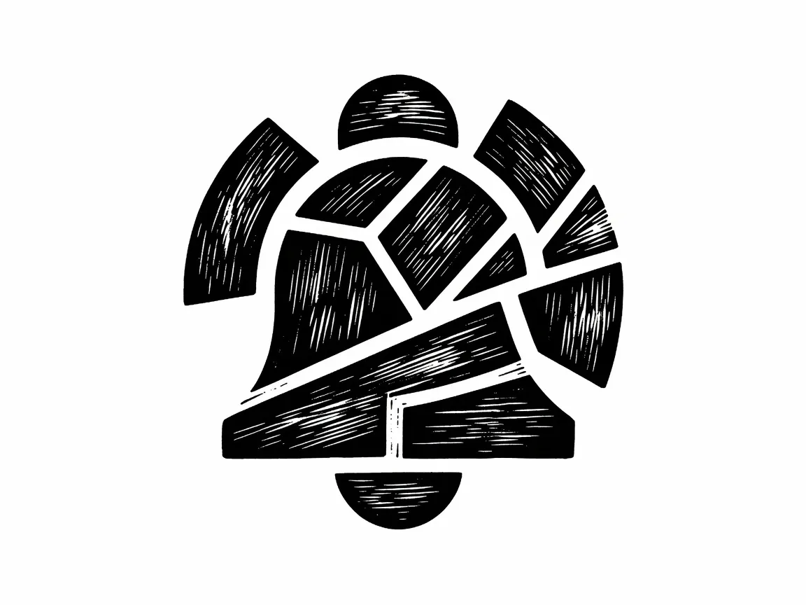 Push notifications woodcut icon