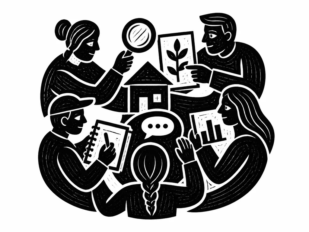 Community research woodcut icon