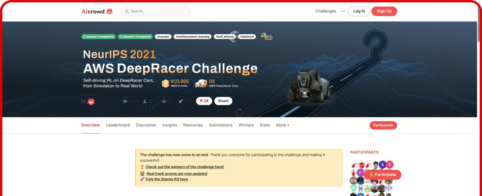 NeurIPS 2021 AWS DeepRacer key visual — velocity lines, racing track grids and telemetry indicators