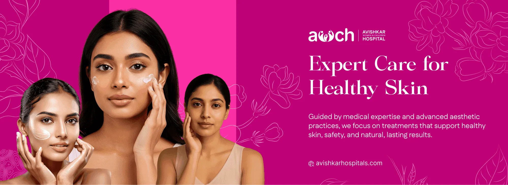 AWCH brand architecture showcase — the master identity applied across the hospital's specialist wings
