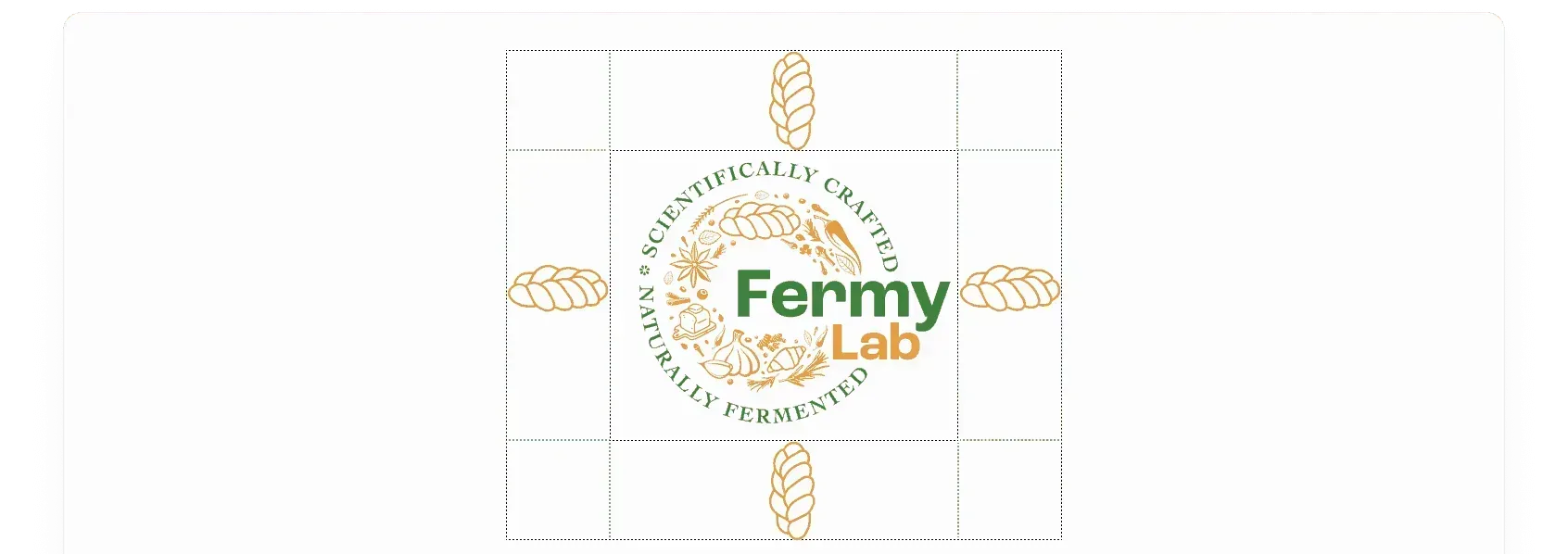 Clearspace diagram — the master badge surrounded by a minimum safety border measured as one challah loaf height on every side