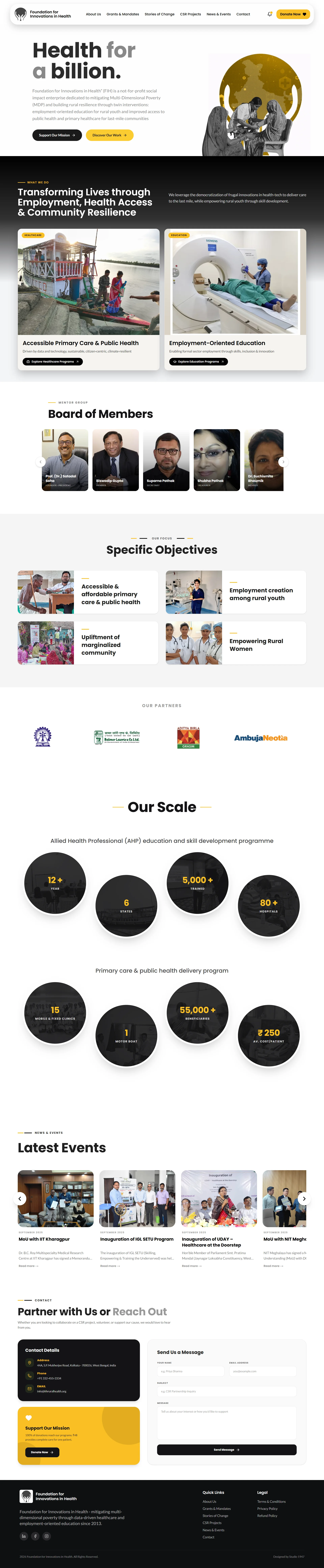 Foundation for Innovations in Health digital platform interface