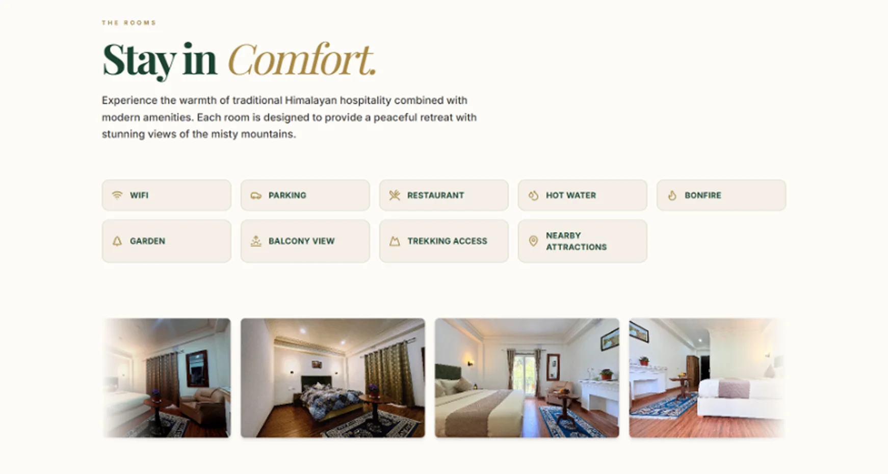 Design & Development - Stay in Comfort rooms and amenities