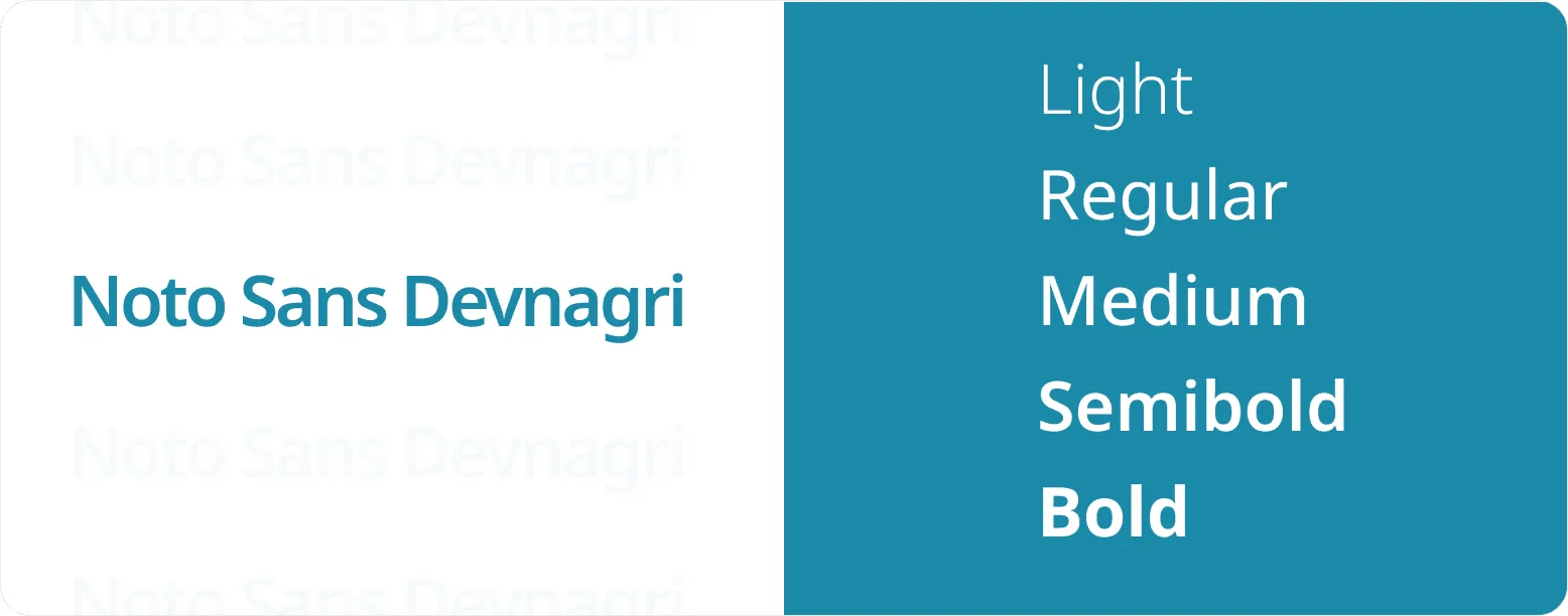 Noto Sans Devanagari — typeface weight system