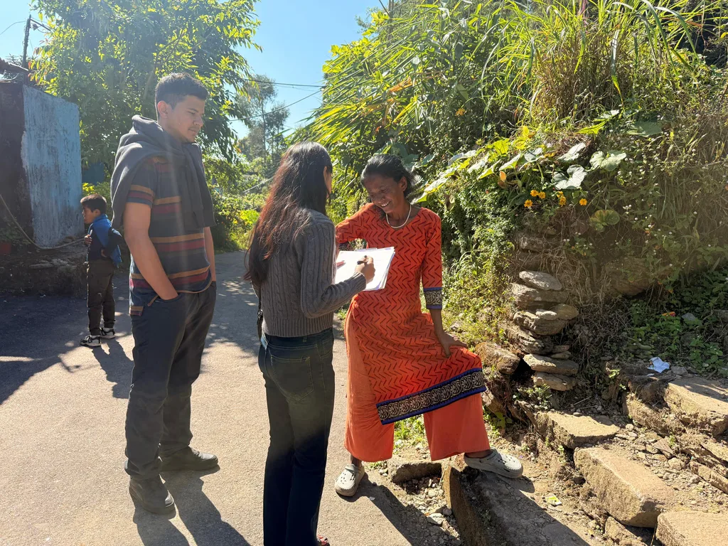 Mandir Goan (Soureni), the first survey village set among the tea plantations near Mirik