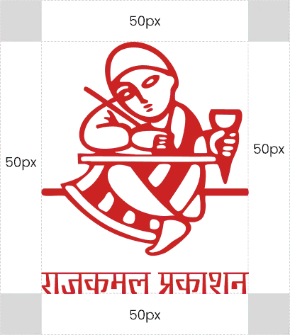 Cover slide of the Rajkamal Prakashan brand guideline document setting out the consolidated logo laws
