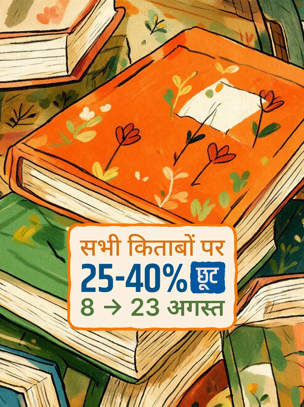 Rajkamal Prakashan Pratinidhi Kavitayan card: an illustrated reader with the 25 to 40 percent discount offer, 8 to 23 August