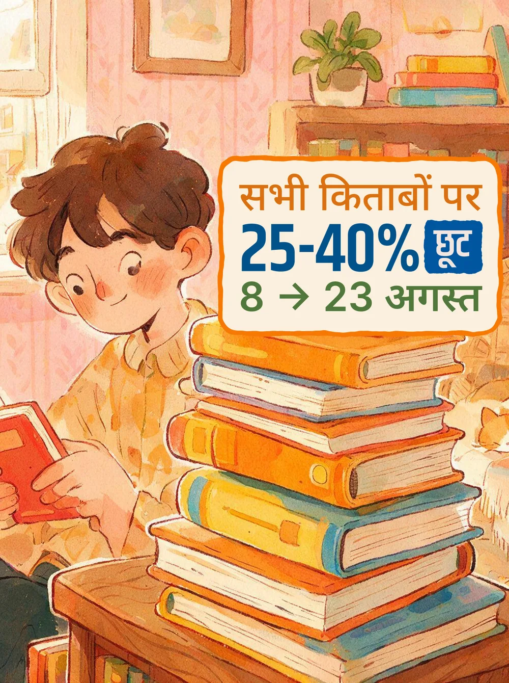 Rajkamal Prakashan Special Collection card: an illustrated reader with the 25 to 40 percent discount offer, 8 to 23 August