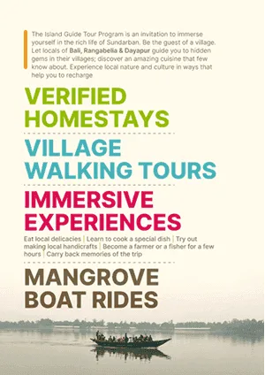 Inside spread of the Village Ways brochure introducing the community-owned tourism model